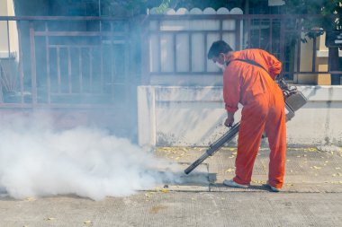 Fogging DDT spray kill mosquito clipart