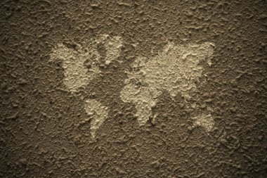 Duvar doku yüzey vintage tarzı ile Dünya Haritası