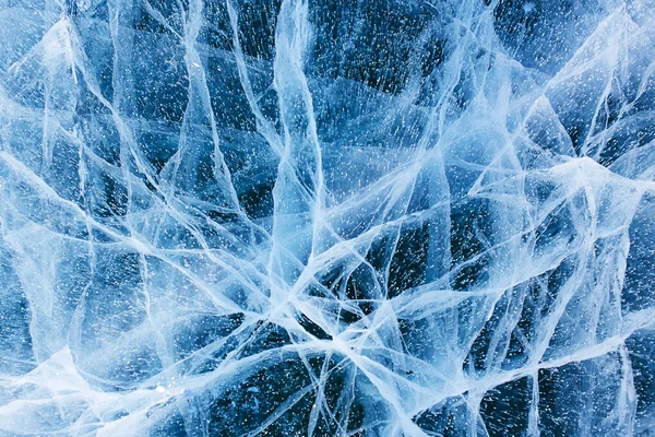 Natürlicher Kalter Hintergrund Von Eis Schönes Blaues Eis Des Baikalsees — Stockfoto