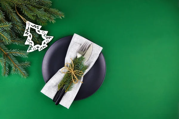 Noel Masası Hazırlama Tatil Dekorasyonları — Stok fotoğraf