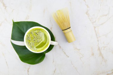 Kibrit çay içeceği. Japon çay töreni konsepti.. 