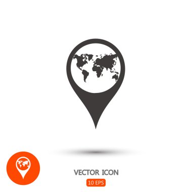 harita işaretçisi düz simgesi