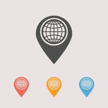 İşaretçi düz Icons set harita