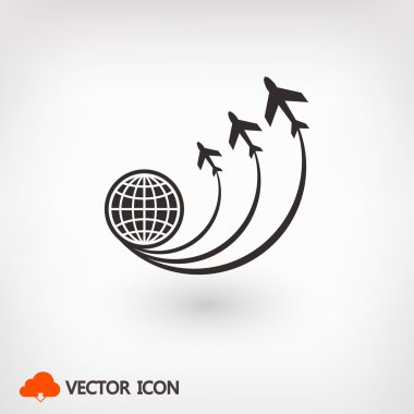 uçak simgesi olan Küre