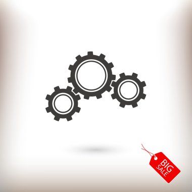 Gears'ı simge tasarlamak. Düz tasarım stili