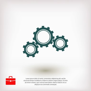 Gears'ı simge tasarlamak. Düz tasarım stili