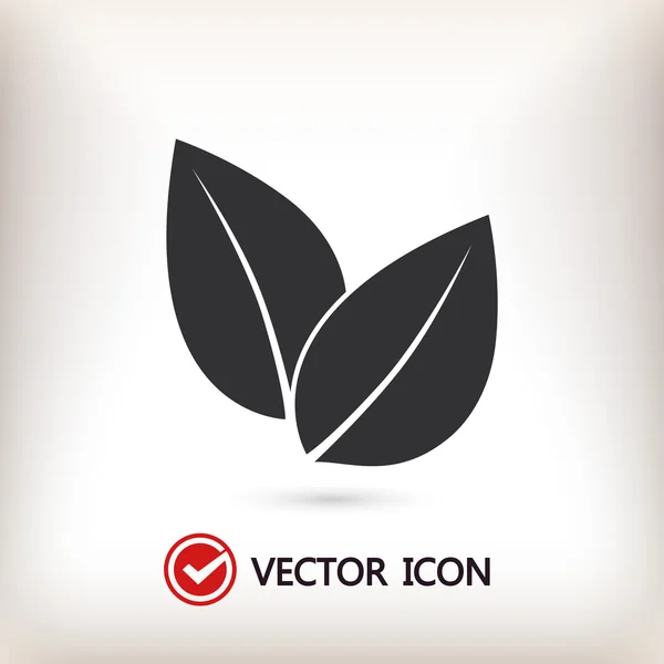 Leaves icon illustration. Flat design style — Stock Vector