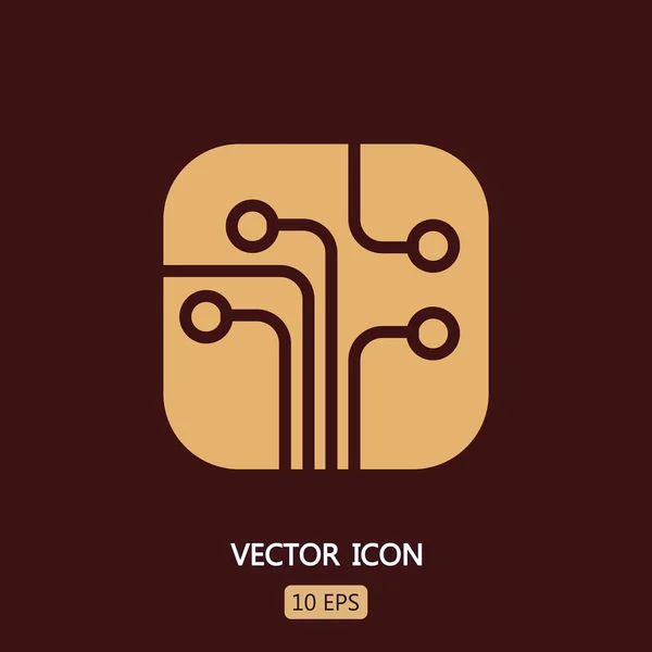 Printplaat, technologie pictogram — Stockvector