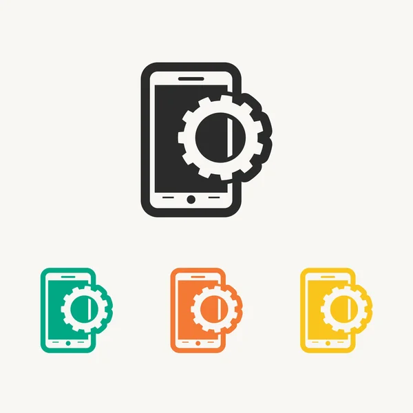 Set di icone dei parametri di impostazione smartphone — Vettoriale Stock