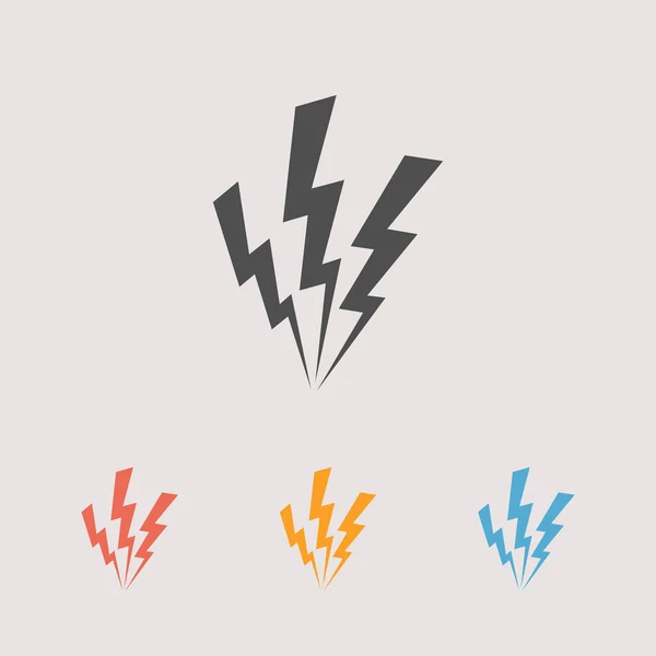 Lightning sign icons set — Stock Vector