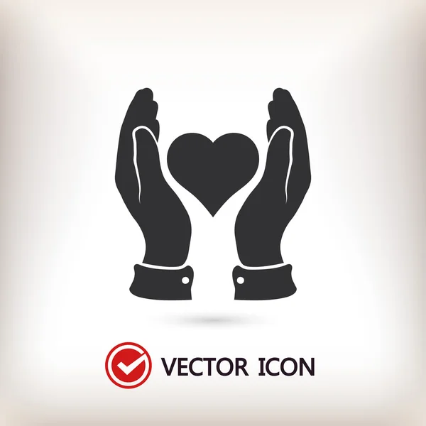 Heart in hands icon — Stock Vector