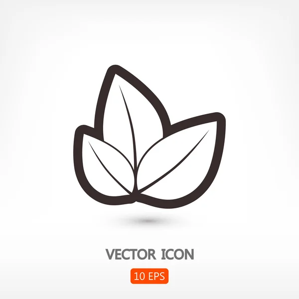 Leaves icon illustration. Flat design style — Stock Vector