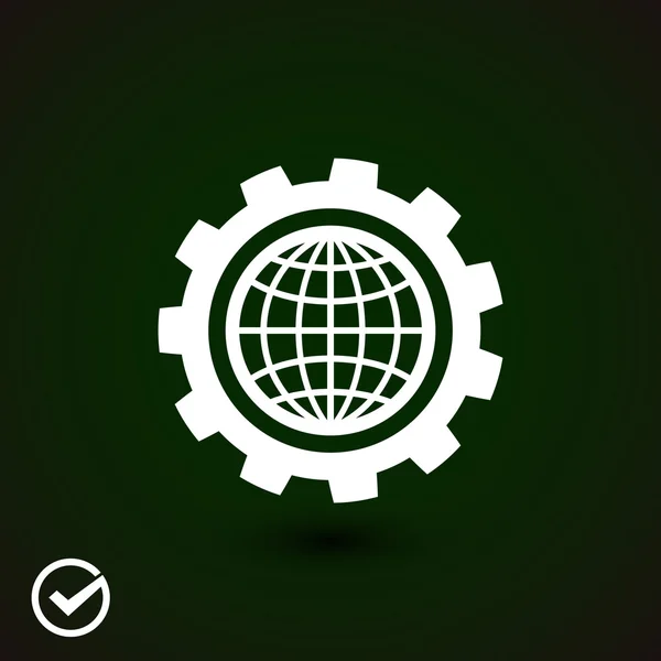 Parameters instellen en globe pictogram — Stockvector