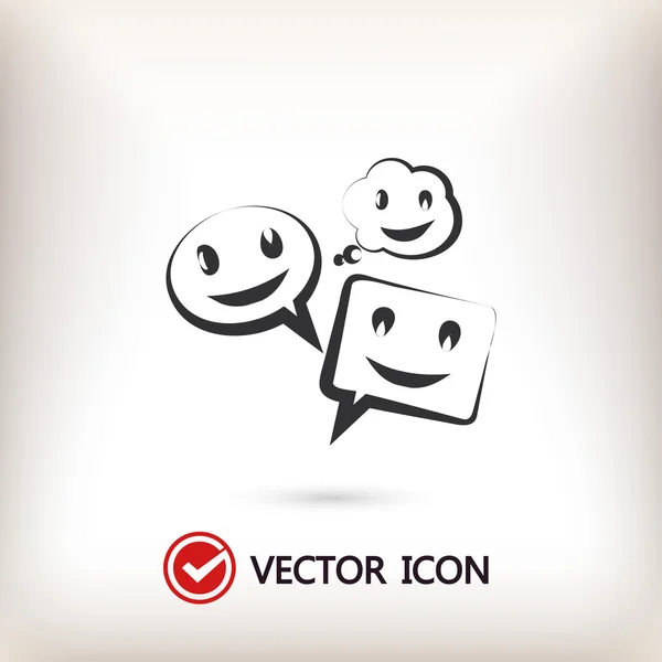 Sorridi parlando bolla icone — Vettoriale Stock