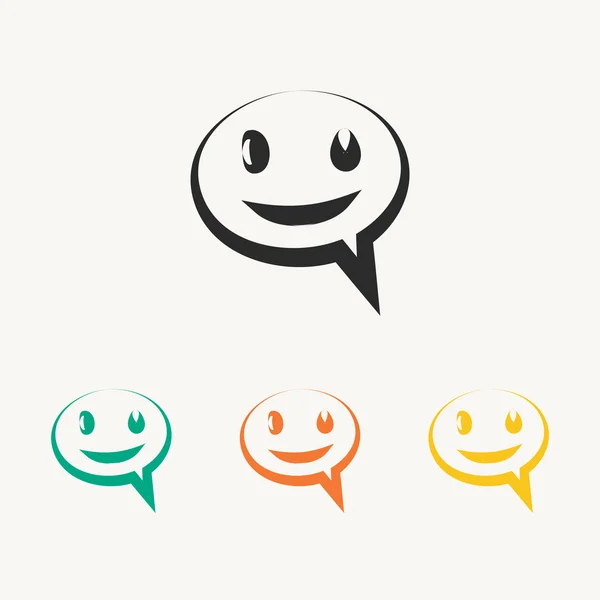 Sonrisa hablando iconos de burbuja conjunto — Vector de stock