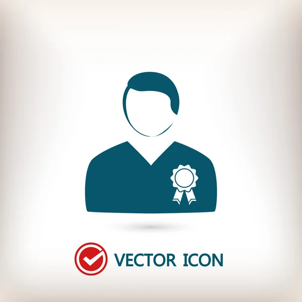 Man med badge ikon illustration — Stock vektor