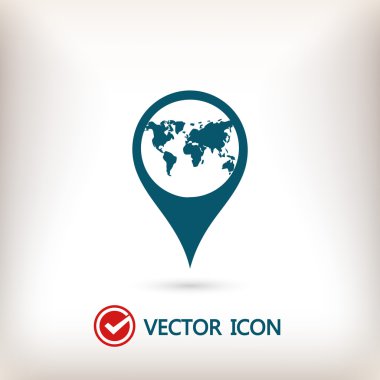 harita işaretçisi düz simgesi