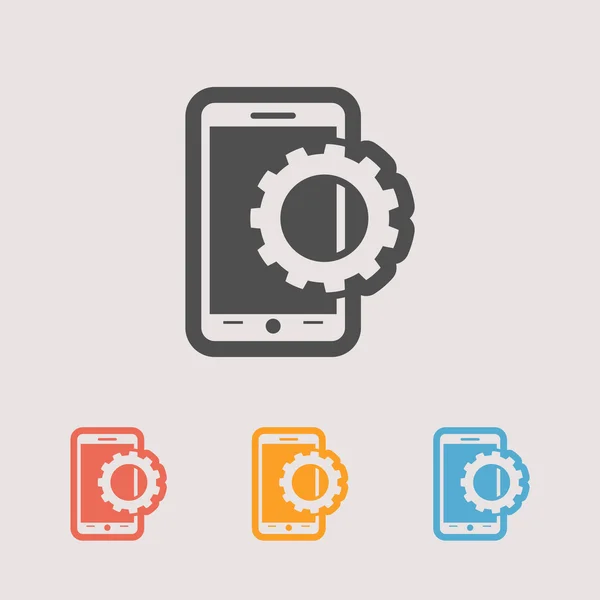 Conjunto de iconos de parámetros de configuración de smartphone — Archivo Imágenes Vectoriales
