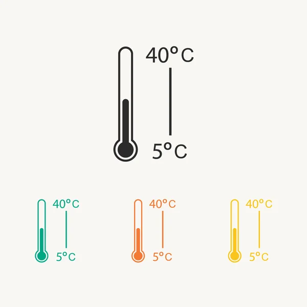 Thermometer-Symbole gesetzt — Stockvektor