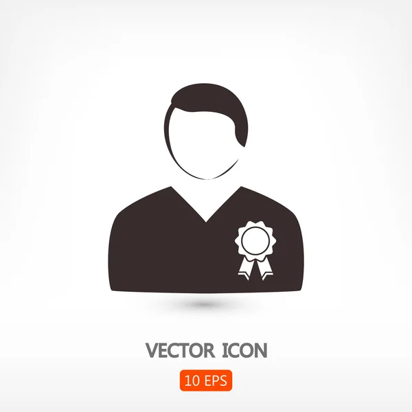 Man met badge pictogram illustratie — Stockvector