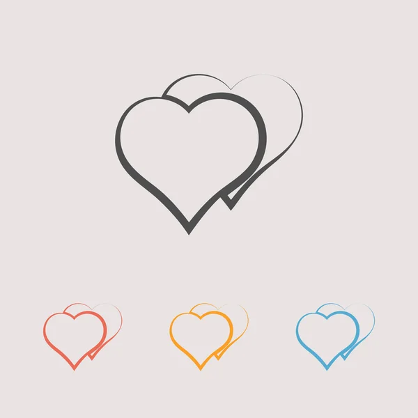 Heart sign icons set — Stock Vector