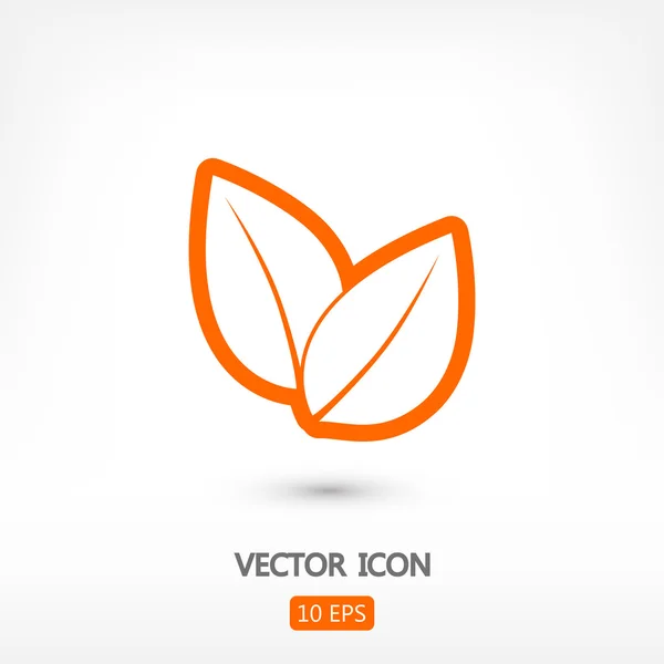 Leaves icon illustration. Flat design style — Stock Vector