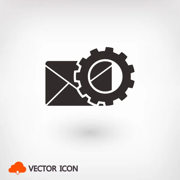 Parameters instellen en envelop icon — Stockvector