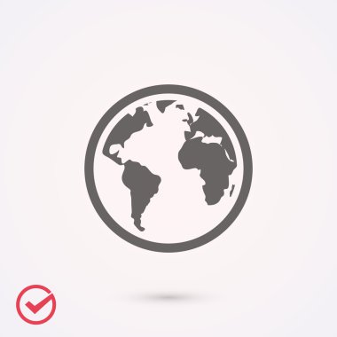 dünya simgesi, vektör illüstrasyonu