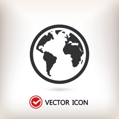 dünya simgesi, vektör illüstrasyonu