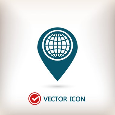 harita işaretçisi düz simgesi