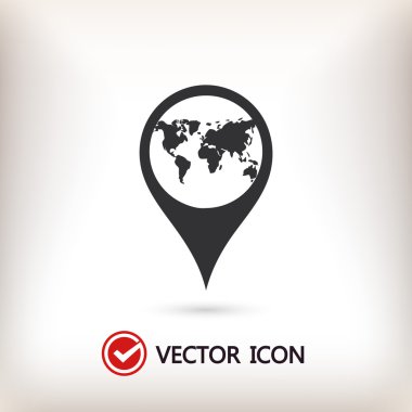 harita işaretçisi düz simgesi