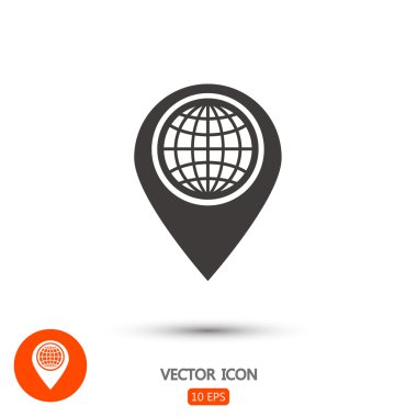 harita işaretçisi düz simgesi