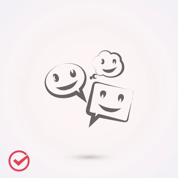 Smile talking bubbles  icon — Stock Vector