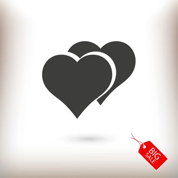 Hjärtan ikon illustration — Stock vektor