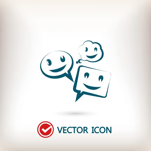 Sonrisa burbujas hablando icono — Vector de stock