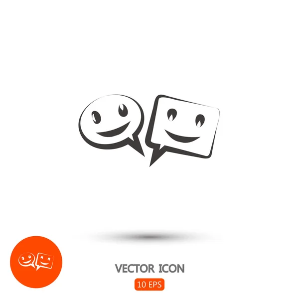 Sonrisa burbujas hablando icono — Vector de stock