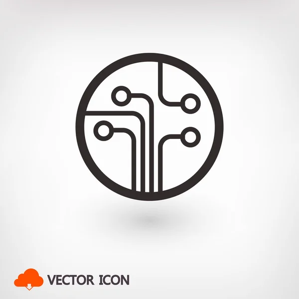 Płyta z obwodami, technologia ikona — Wektor stockowy