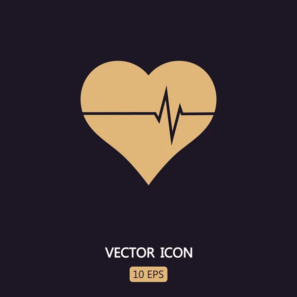 Icono del corazón, ilustración vectorial — Vector de stock