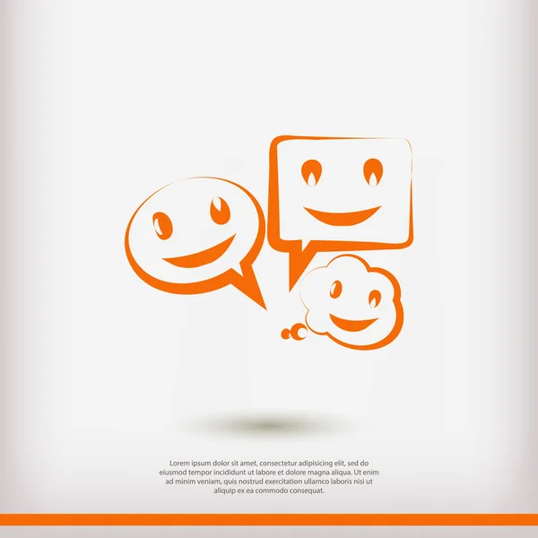 Sonrisa burbujas hablando icono — Vector de stock