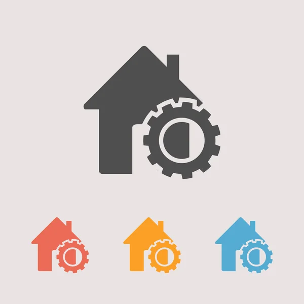 Icono de parámetros de configuración de casa — Vector de stock