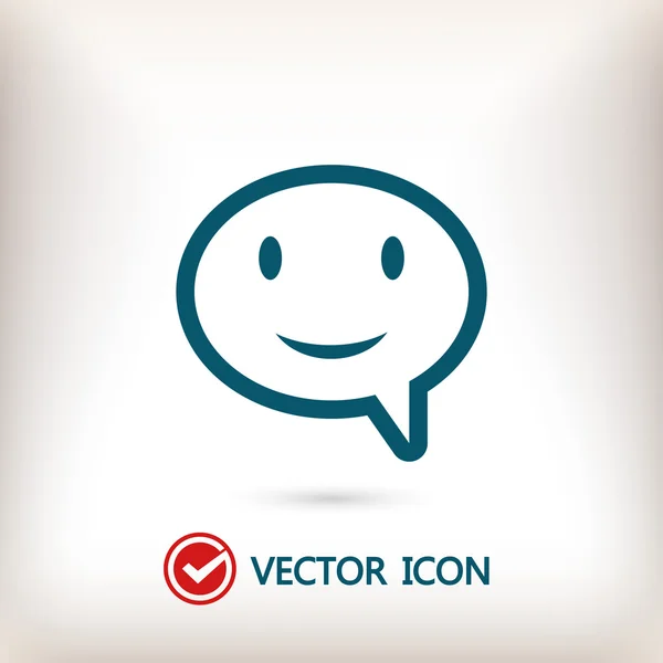 Mosoly beszélő buborék ikon — Stock Vector