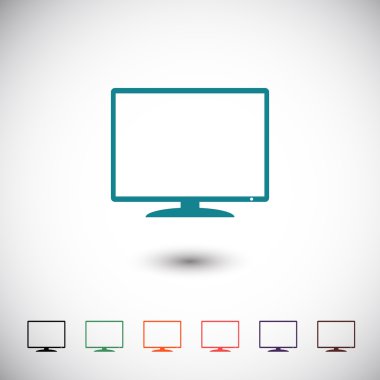 Monitör düz tasarım simgesi 