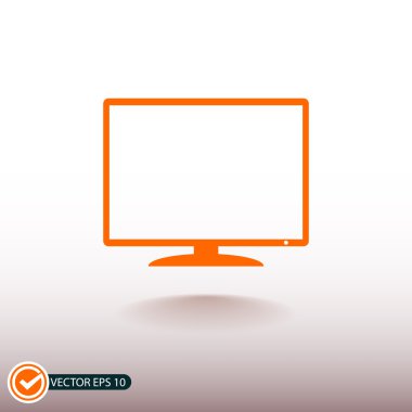 Monitör düz tasarım simgesi 