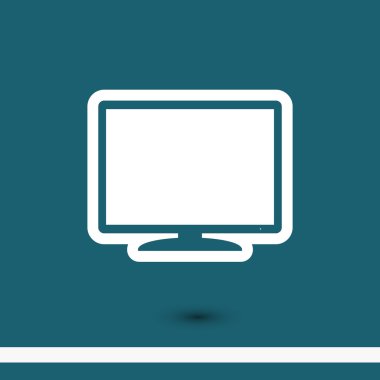 Monitör düz tasarım simgesi 