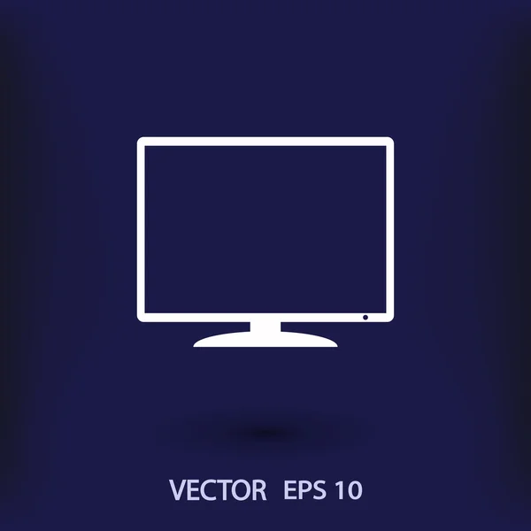 Monitor icono de diseño plano — Vector de stock