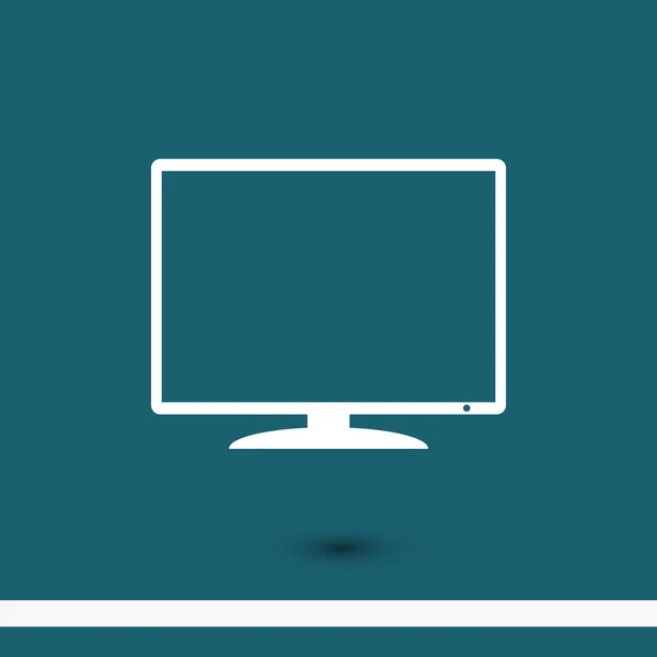 Het pictogram van de monitor plat ontwerp — Stockvector