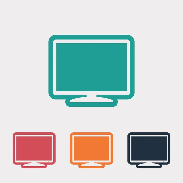 Monitor icono de diseño plano — Vector de stock