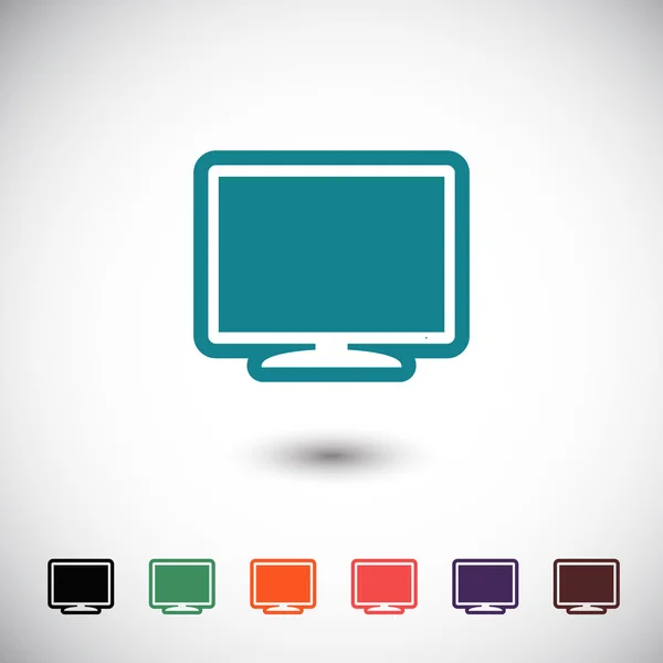 Monitor icono de diseño plano — Vector de stock