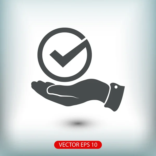 Teek met pictogram van een hand — Stockvector