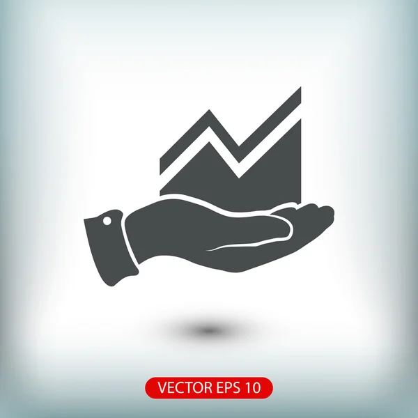 Infographic met hand, grafiek pictogram — Stockvector